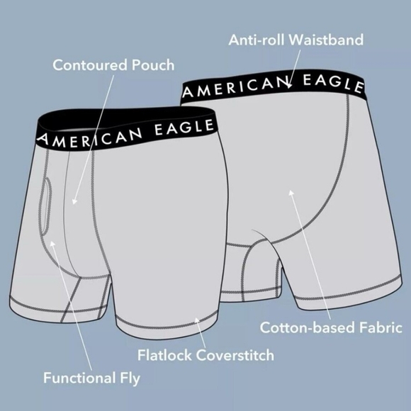 American Eagle Boxer Briefs 6" Soft Jersey- Variety Color Pack Of 5 Small S NEW - Picture 7 of 9